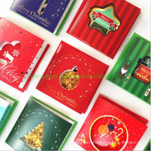Threefold Christmas Hollowed-out Mini Gift Paper Card